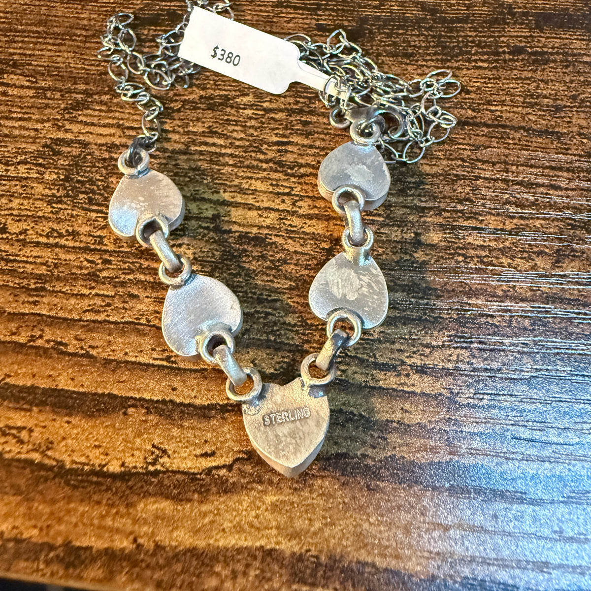 Queen Pink Conch Turquoise 14 Inch Heart Choker Necklace in Sterling Silver Wild West Boho