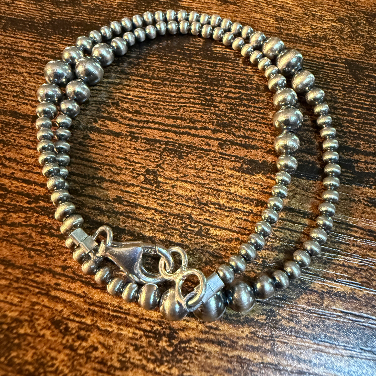 Graduated Desert Pearl Choker Necklace 3-6mm in Sterling Silver Wild West Boho