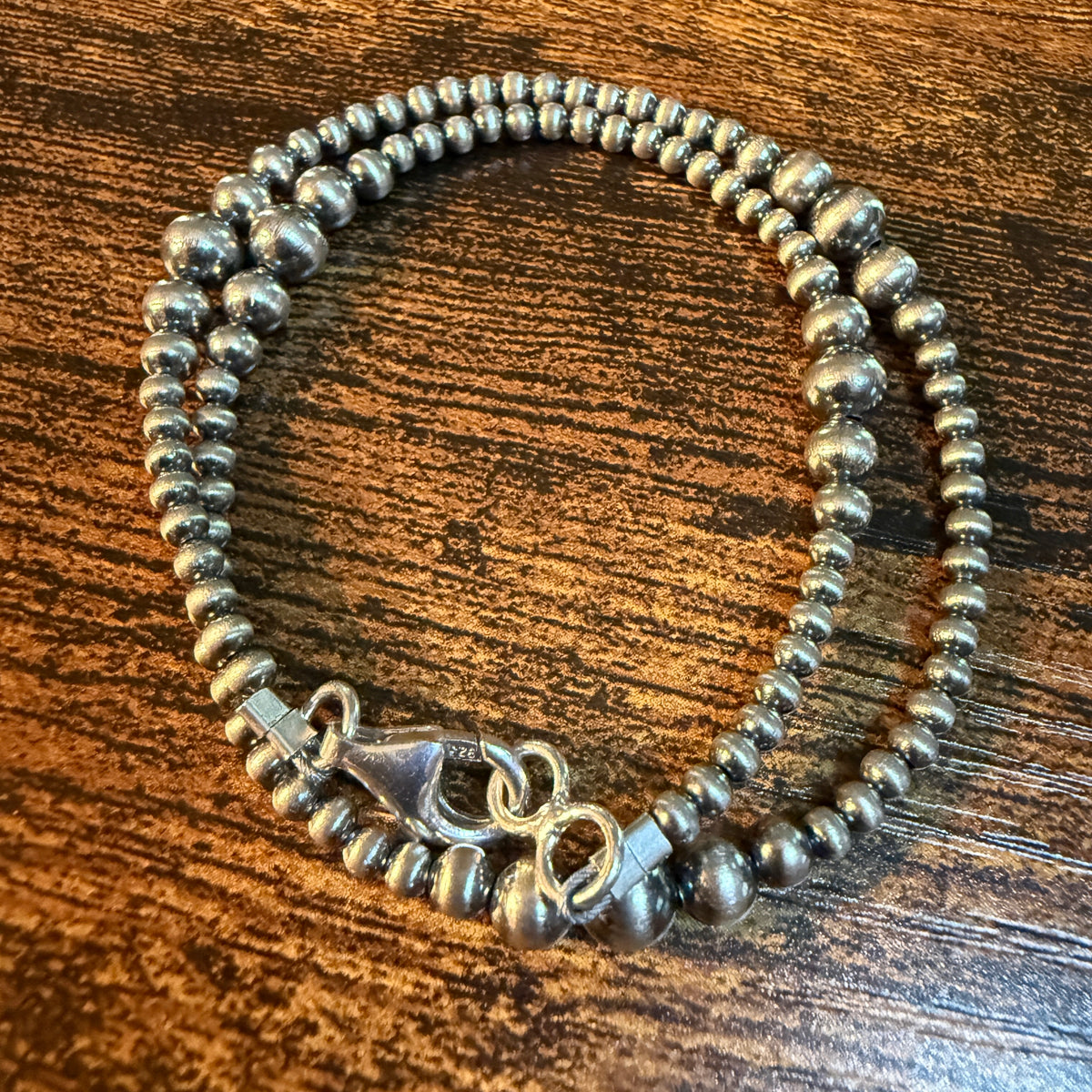 Graduated Desert Pearl Choker Necklace 3-6mm in Sterling Silver Wild West Boho