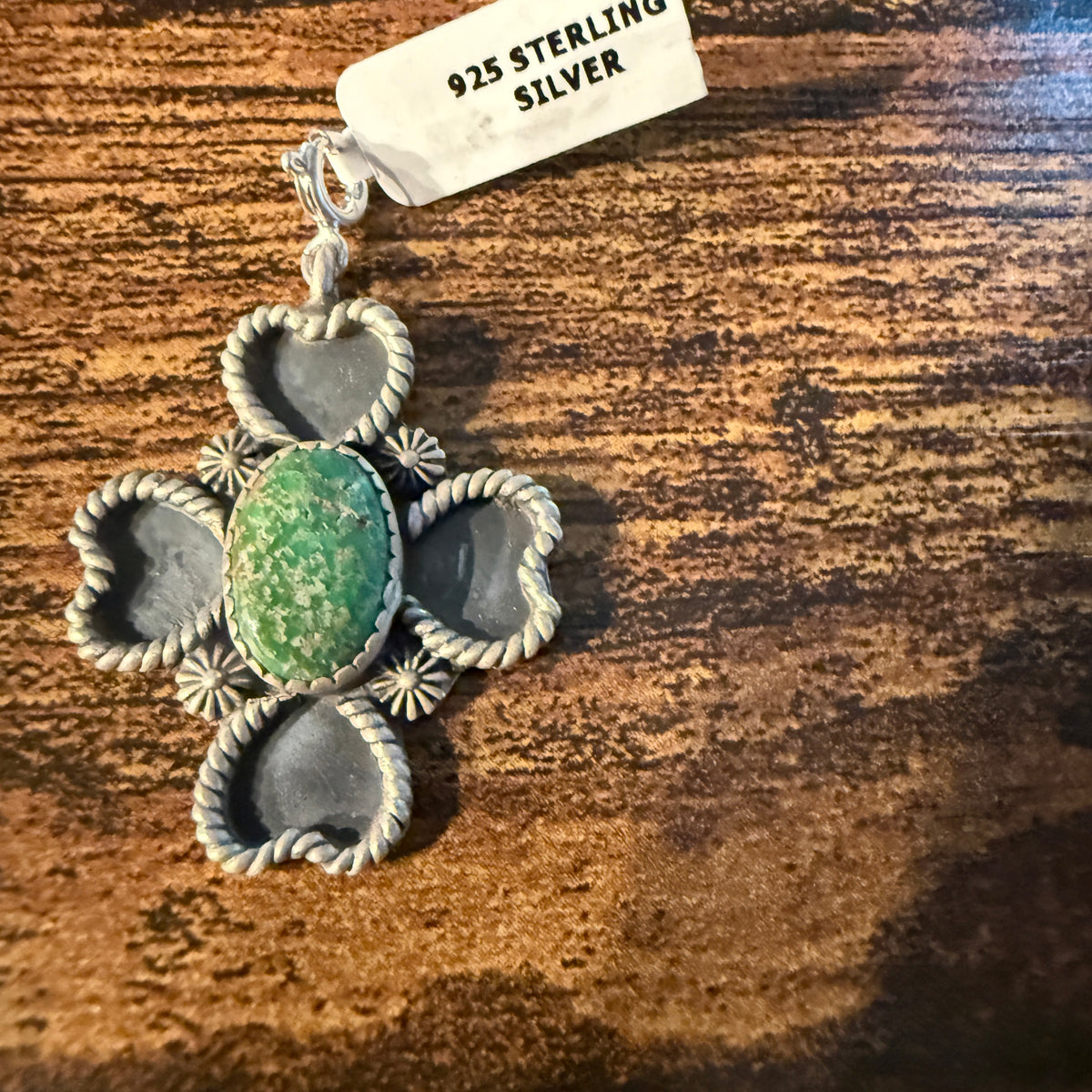 Catlina Turquoise Four Leaf Clover Charm in Sterling Silver Wild West Boho