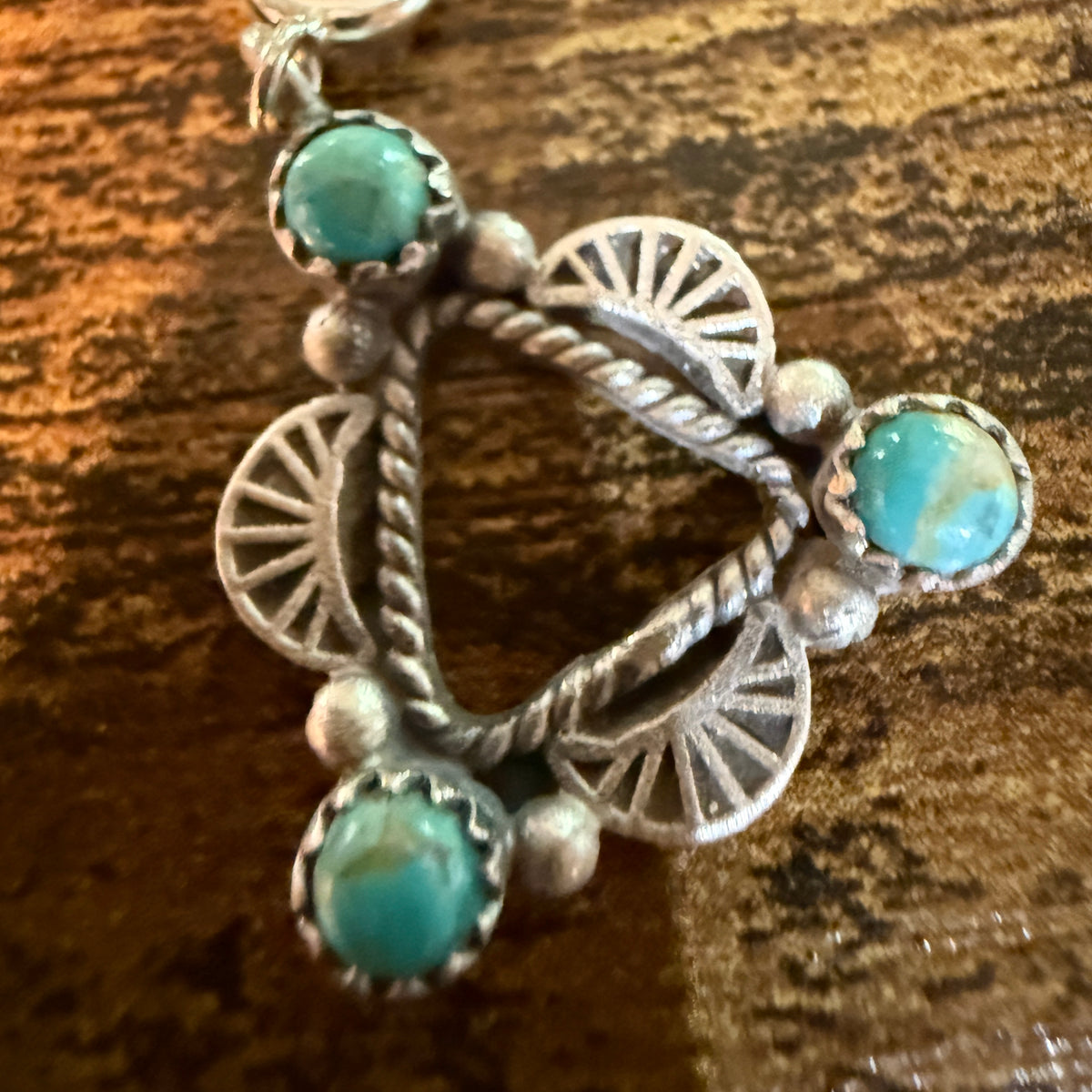 Sonoran Turquoise Bracelet Charm in Sterling Silver Wild West Boho