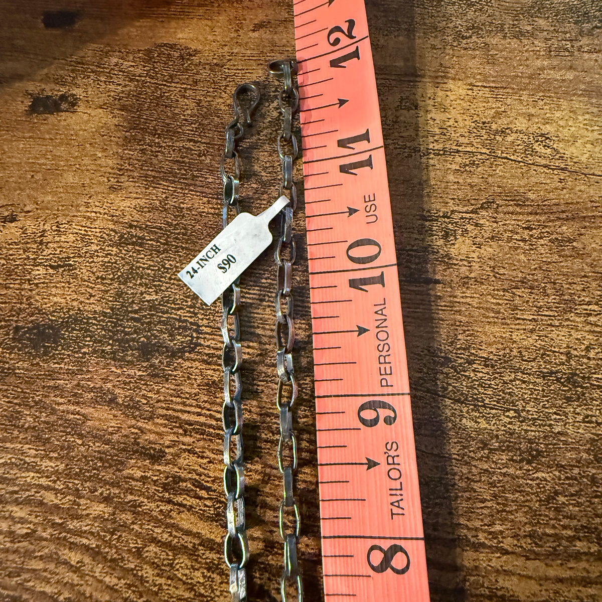 Oxidized Paper Clip Heavy Chain 24 Inch Brass Plated and Silver Wild West Boho