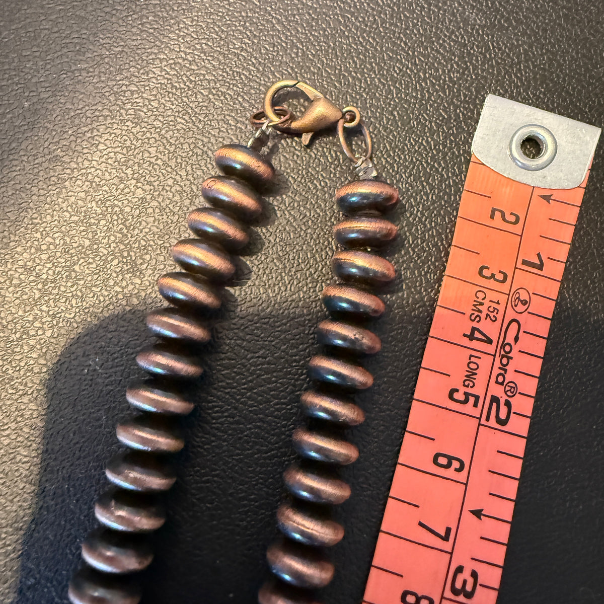 NKY260122-04                          30'' copper Navajo pearl and totem beads Necklace Wild West Boho