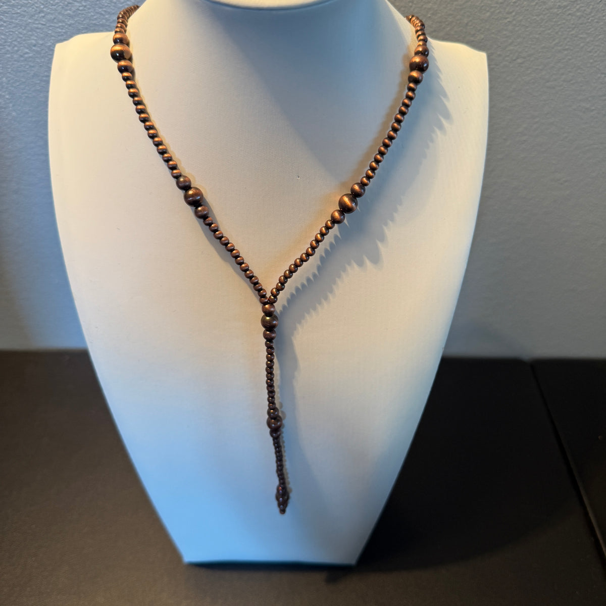 Genuine Copper Pearl Beads Necklace 20 Inch Western Elite Jewelry