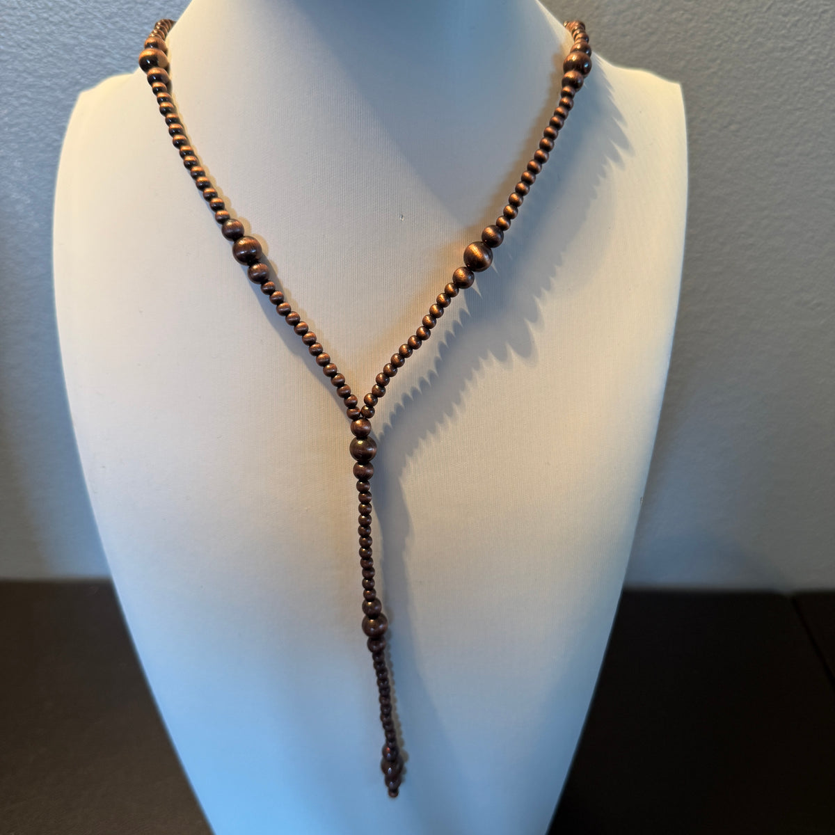 Genuine Copper Pearl Beads Necklace 20 Inch Western Elite Jewelry