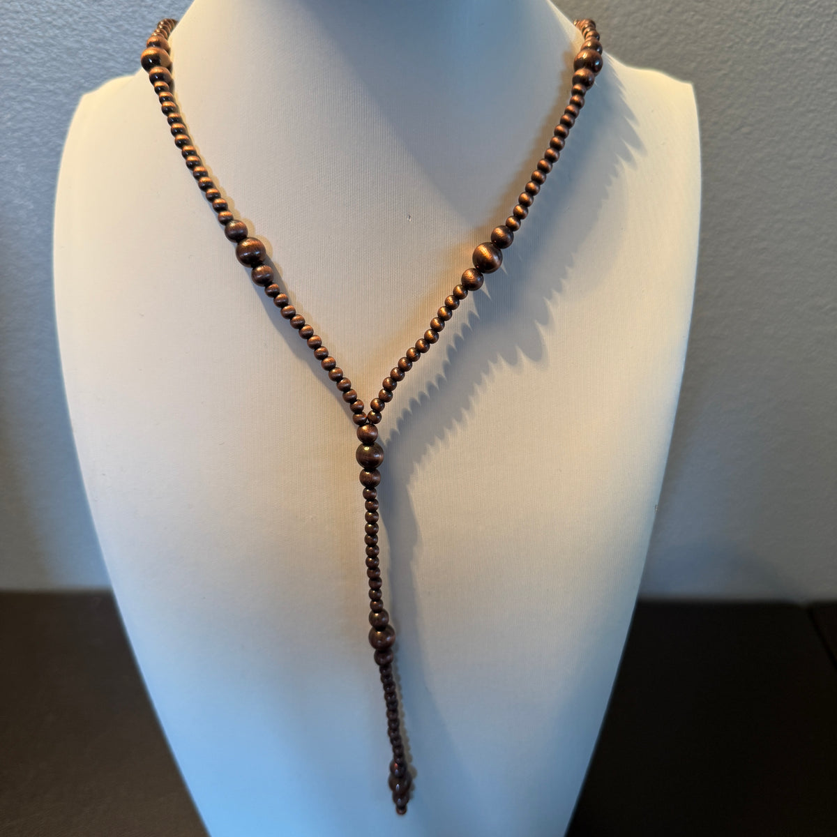Genuine Copper Pearl Beads Necklace 20 Inch Western Elite Jewelry