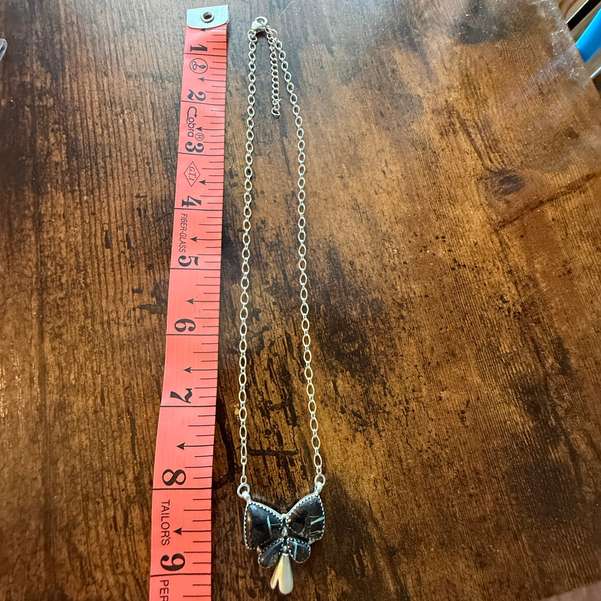 Blackjack Turquoise 18 Inch Bow Blossom Necklace in Sterling Silver Wild West Boho