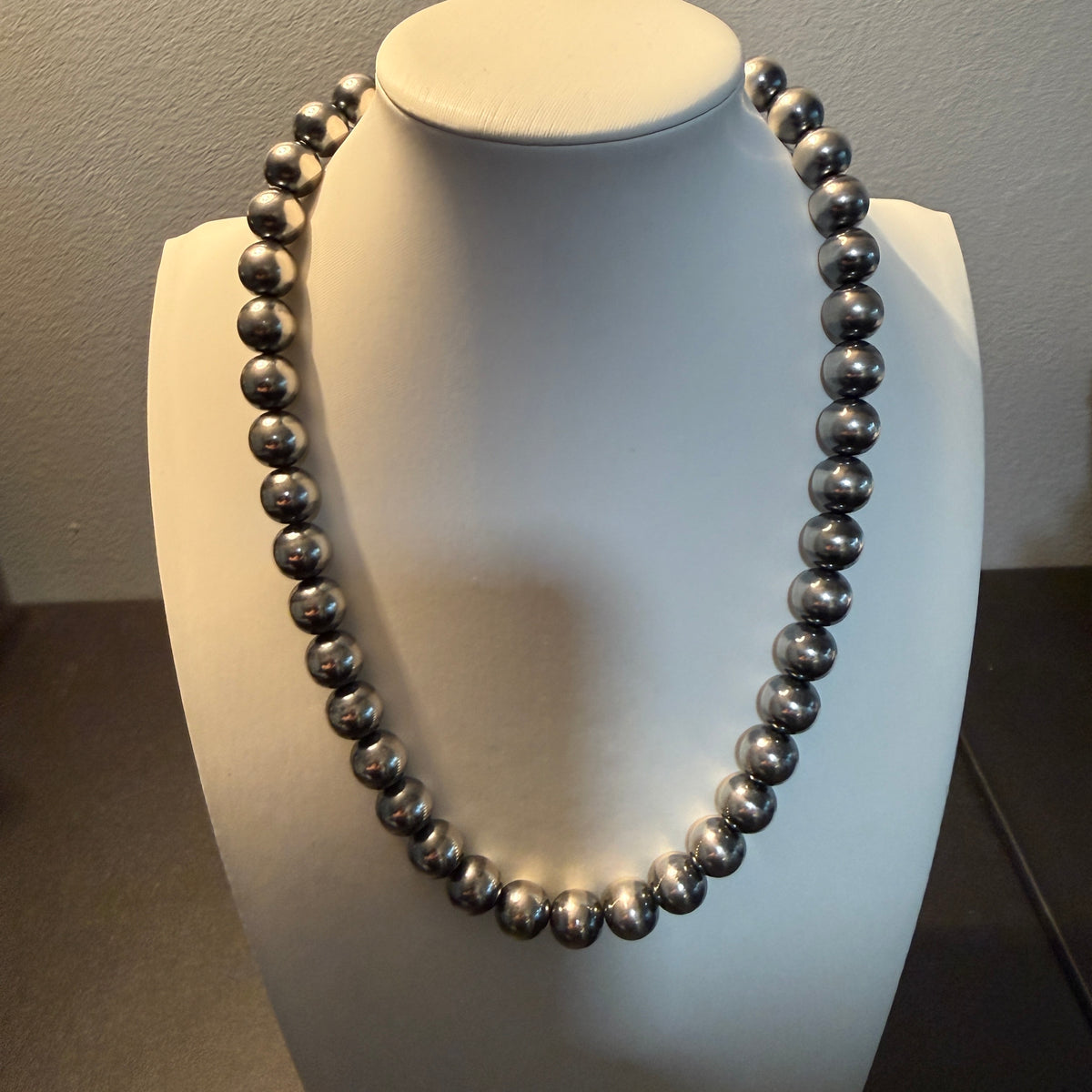 Desert Pearl Huge 12mm Pearl Necklace in Sterling Silver Wild West Boho