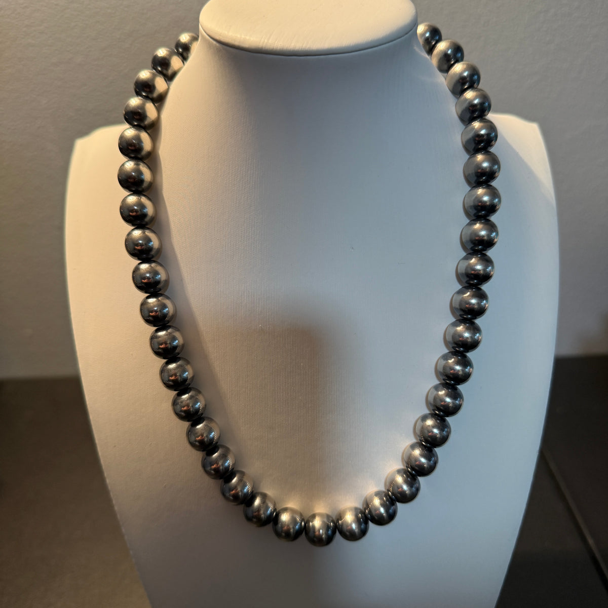 Desert Pearl Huge 12mm Pearl Necklace in Sterling Silver Wild West Boho
