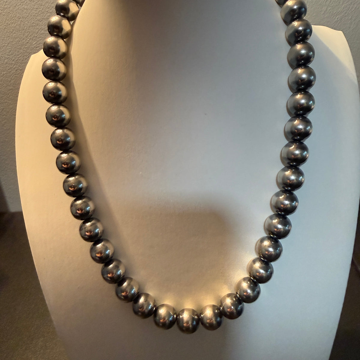 Desert Pearl Huge 12mm Pearl Necklace in Sterling Silver Wild West Boho