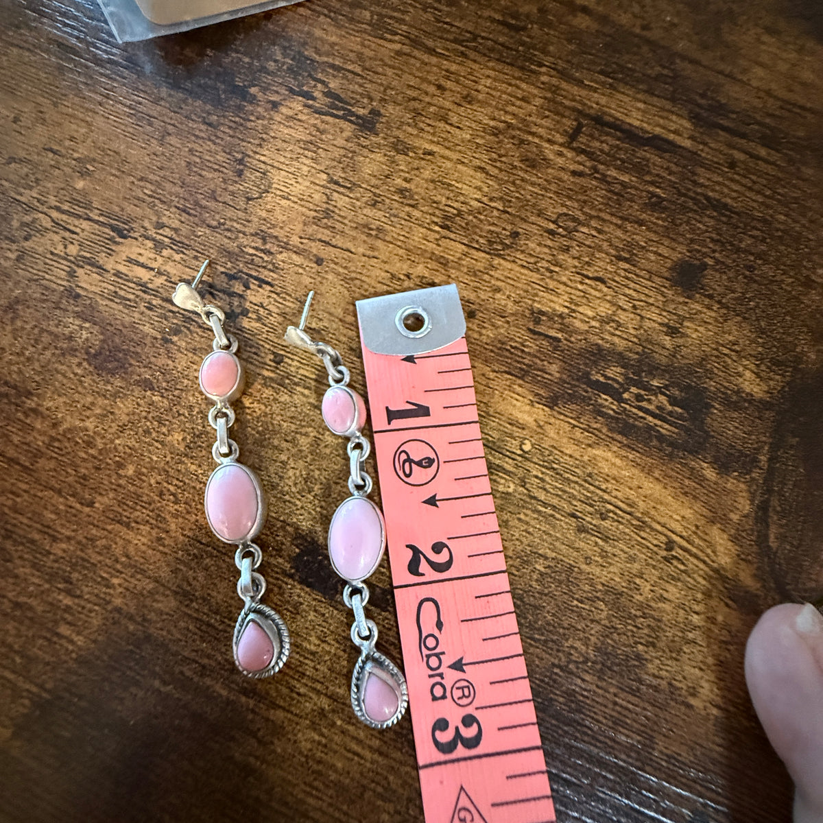 Queen Pink Conch 2 Inch Stud Drop Dangle Earrings in Sterling Silver Wild West Boho