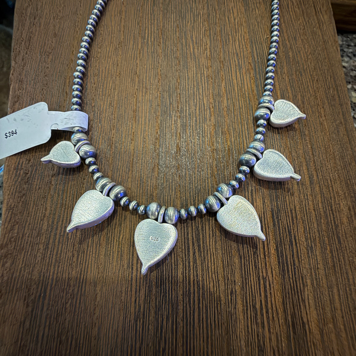 Sierra Bella Turquoise Gemstone Heart Choker Necklace 3mm Sterling Silver Desert Pearls Silver Elegant