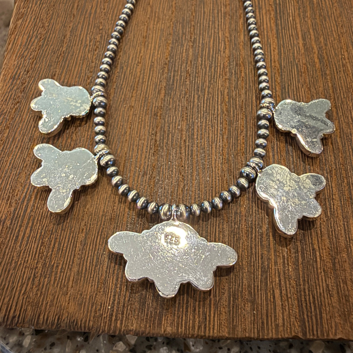 Aurora Opal and Wild Horse Dahlia Choker Necklace in Sterling Silver 3mm Desert Pearls 16 Inch Silver Elegant