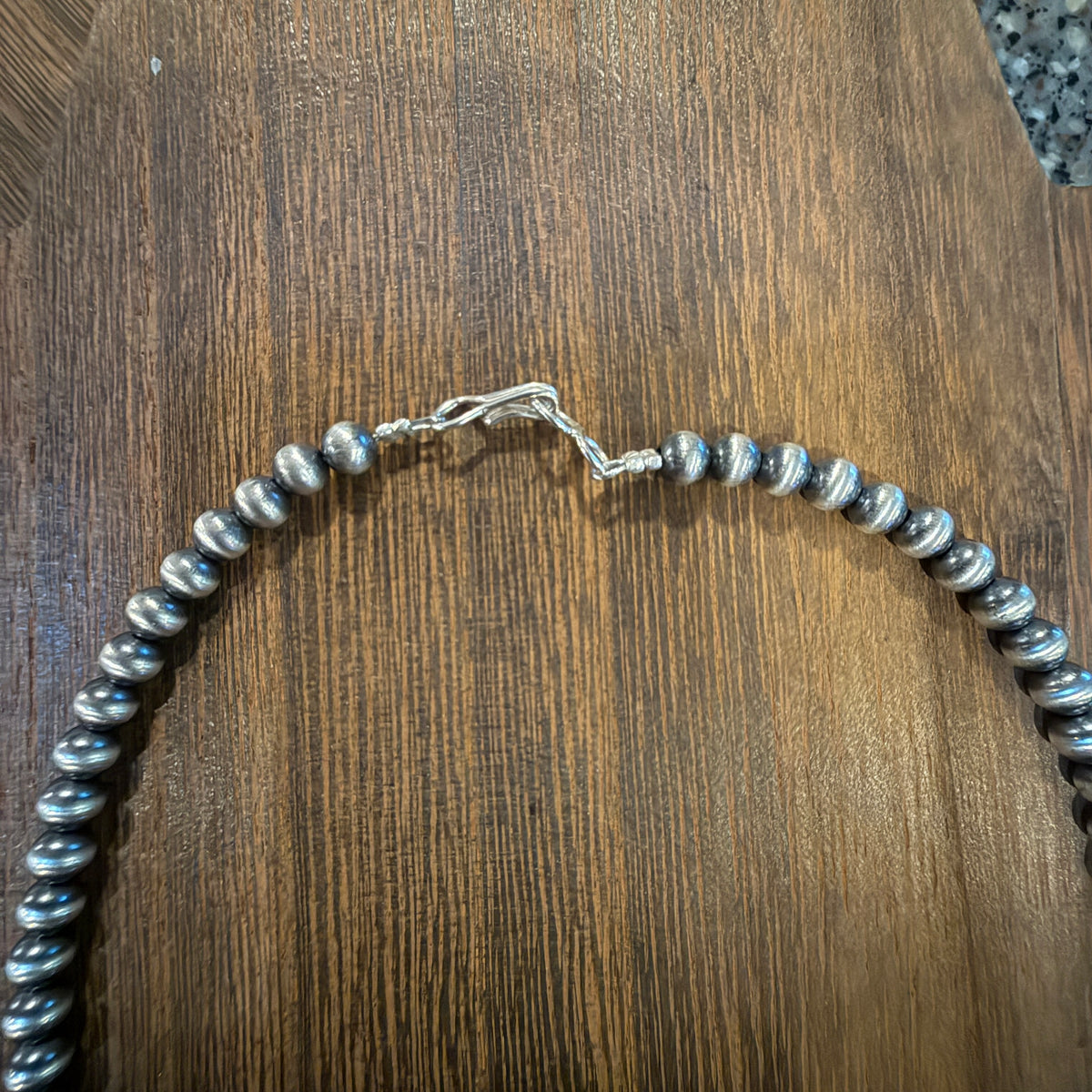 Sterling Silver 6mm Desert Pearl Kingman Turquoise Blossom Necklace, 18 Inches 1.75 Inch Blossom Silver Elegant