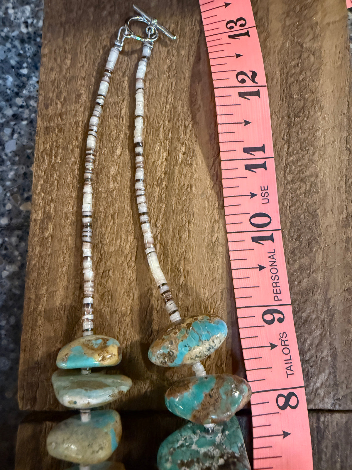 Beautiful Royston 1 Inch Chunky Stone 26 Inch Necklace Sterling Silver Clasp
