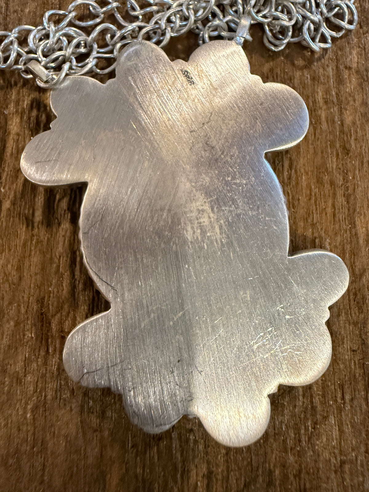 Blackjack Turquoise Gemstone 20 Inch Pendant Necklace in Sterling Silver