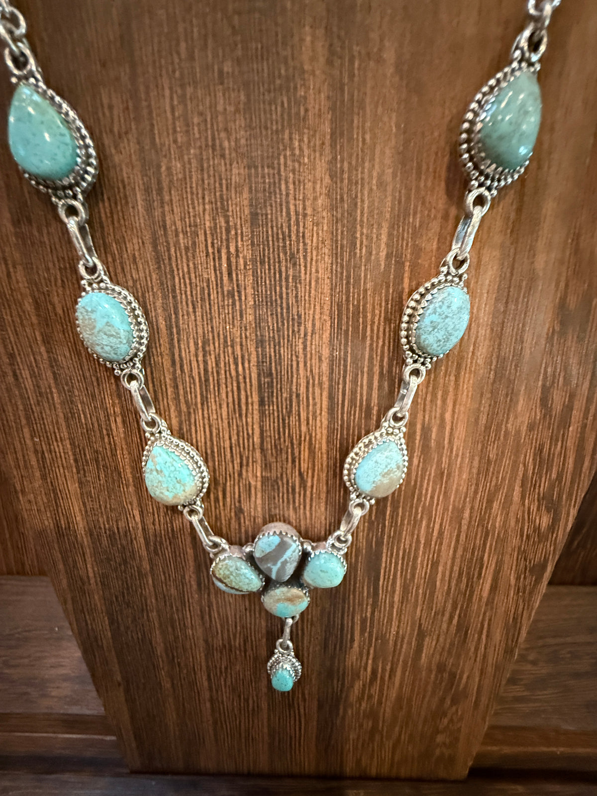 Number 8 Mine 20 Inch Chain Lariat or Choker Necklace in Sterling Silver