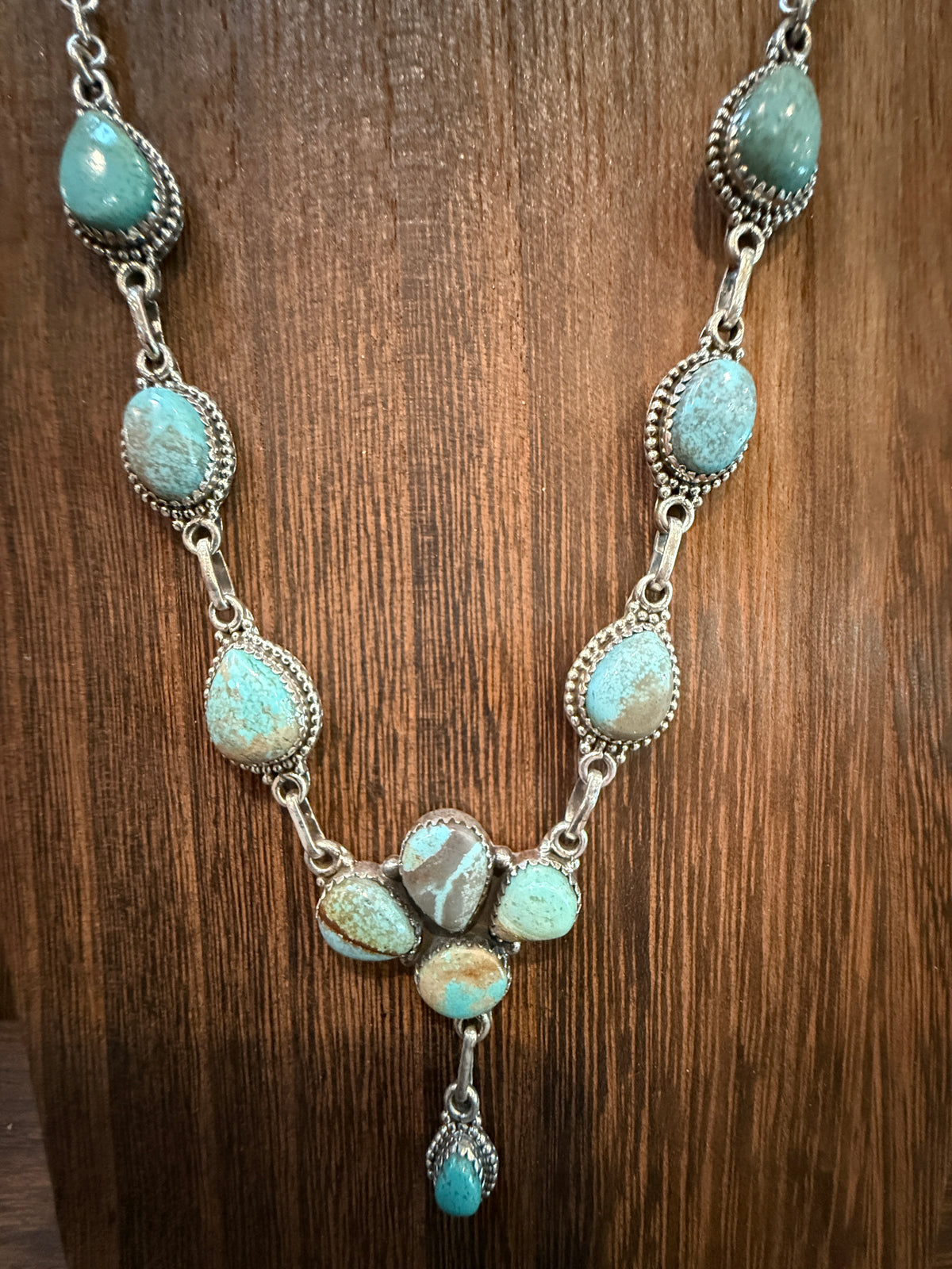 Number 8 Mine 20 Inch Chain Lariat or Choker Necklace in Sterling Silver