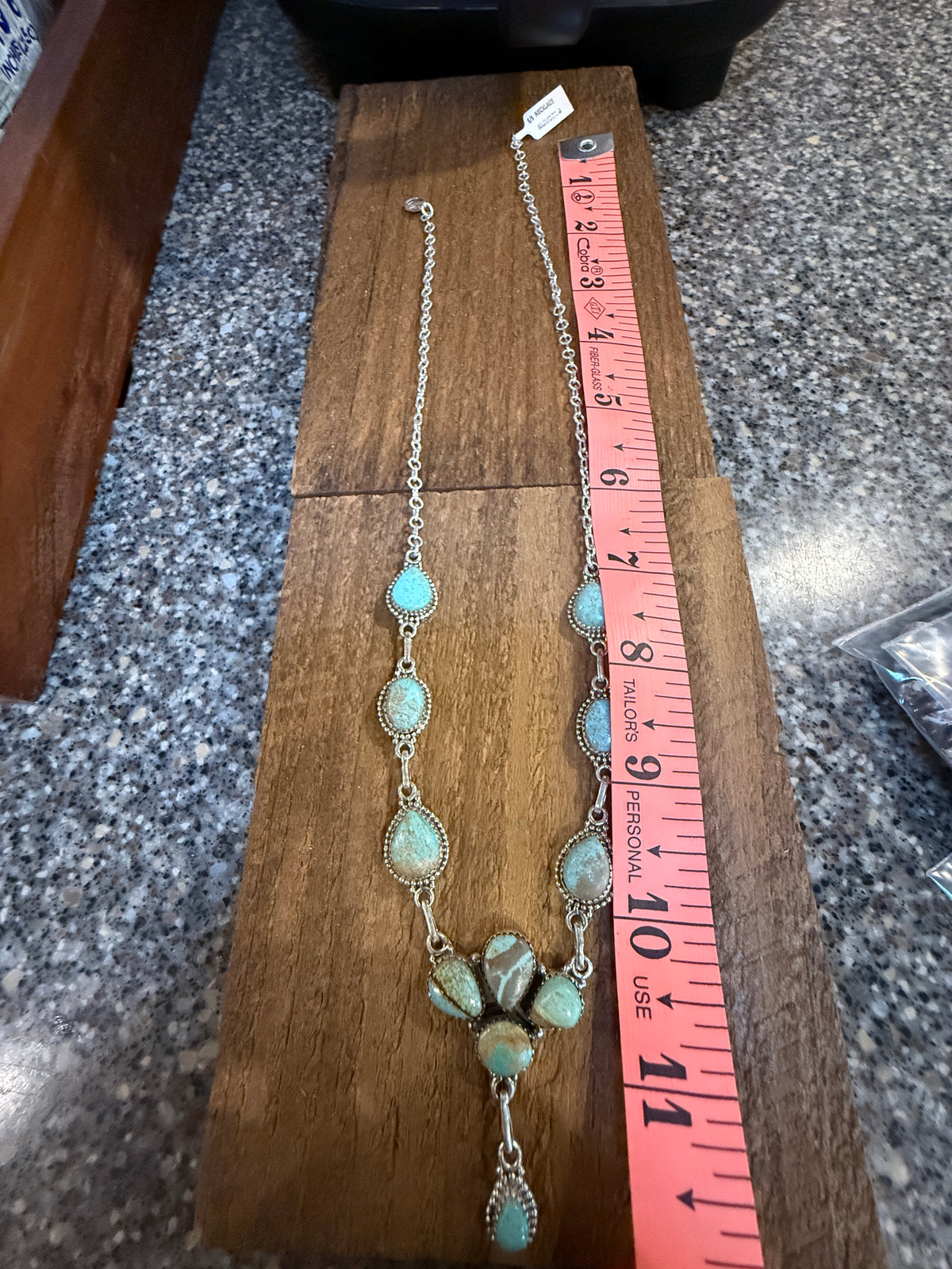 Number 8 Mine 20 Inch Chain Lariat or Choker Necklace in Sterling Silver