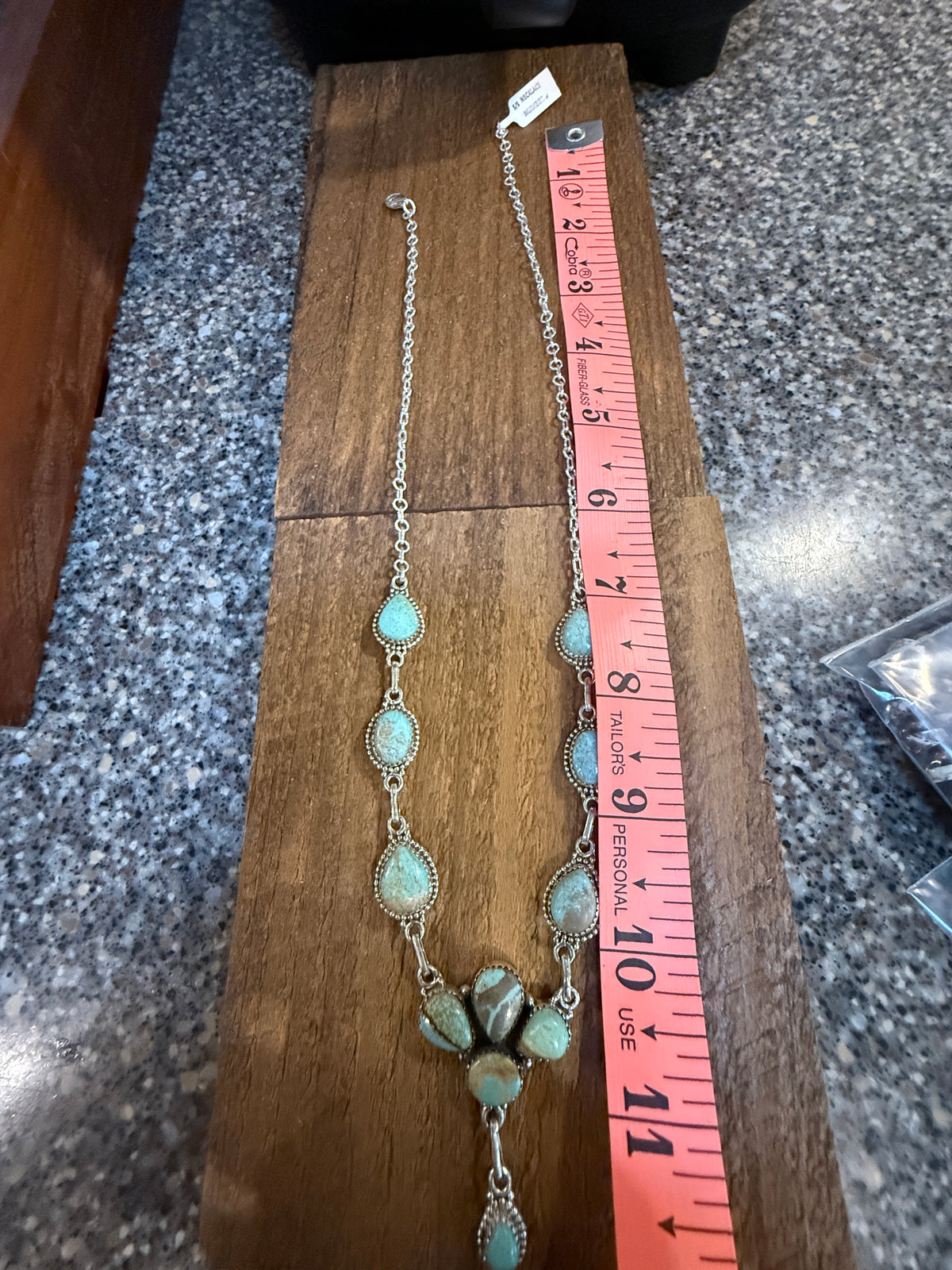 Number 8 Mine 20 Inch Chain Lariat or Choker Necklace in Sterling Silver