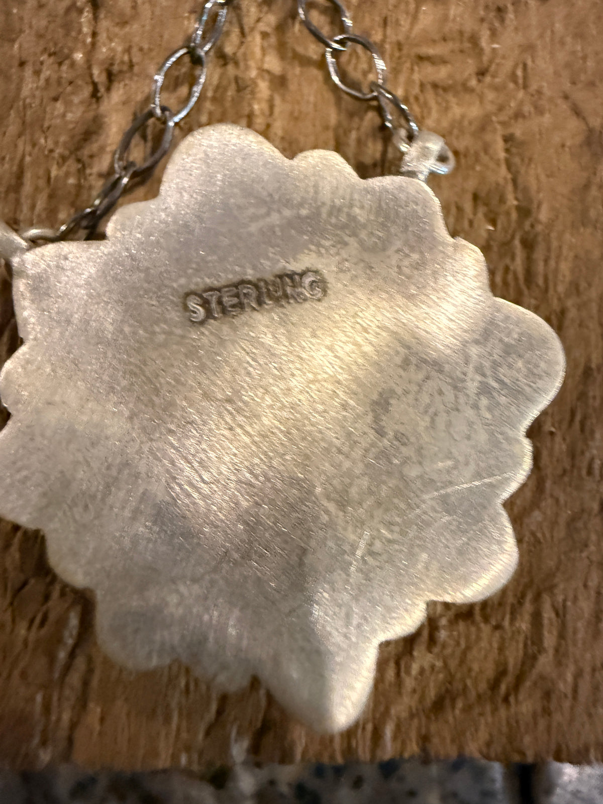 Palomino Turquoise Gemstone Flower Cluster 21 Inch Chain Necklace in Sterling Silver