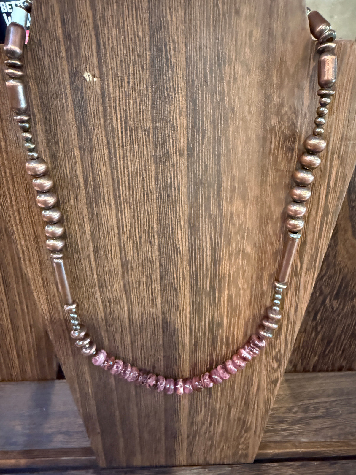 Purple Spiny Totum Bead 20 Inch Necklace in Genuine Copper
