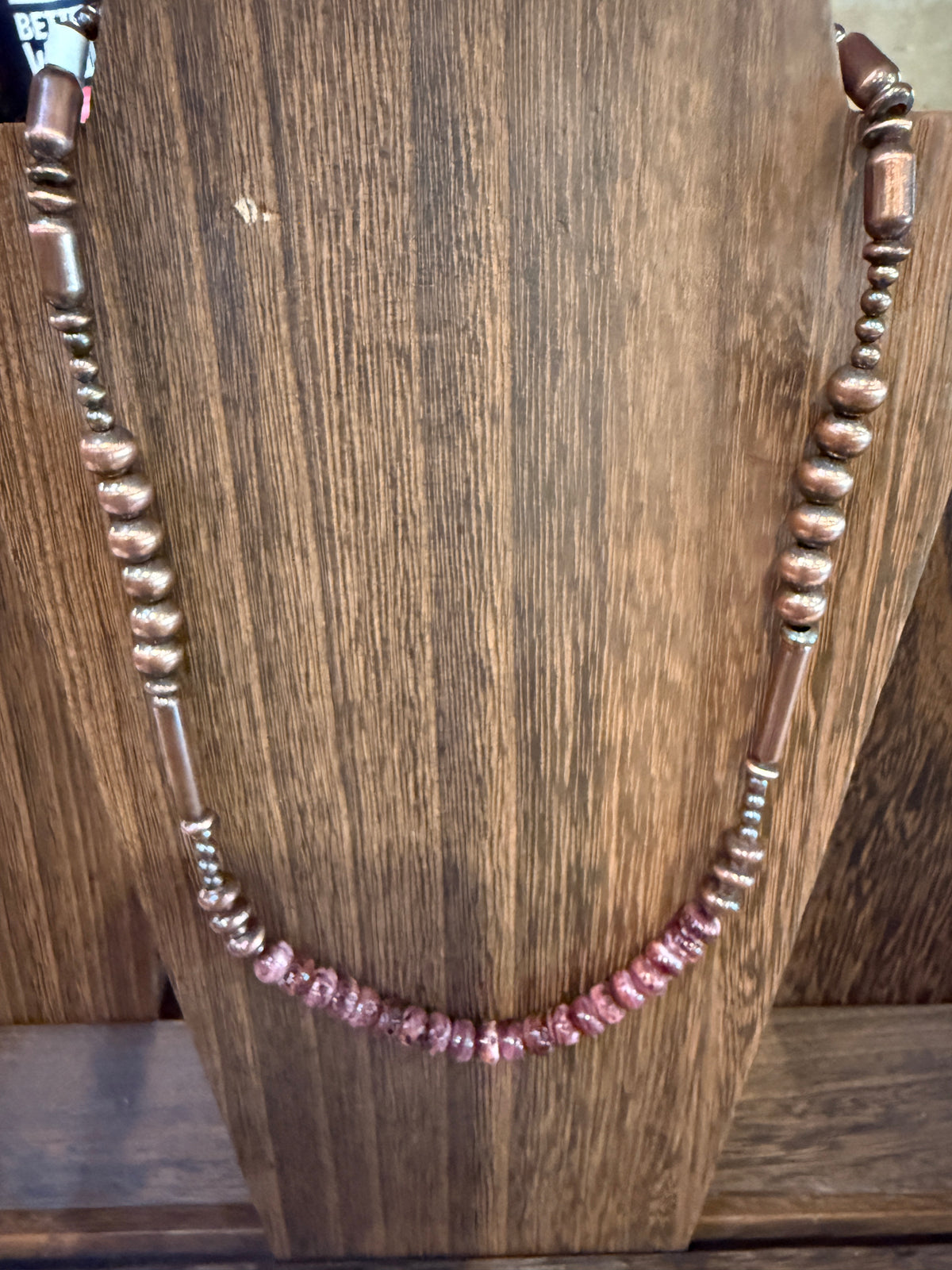 Purple Spiny Totum Bead 20 Inch Necklace in Genuine Copper