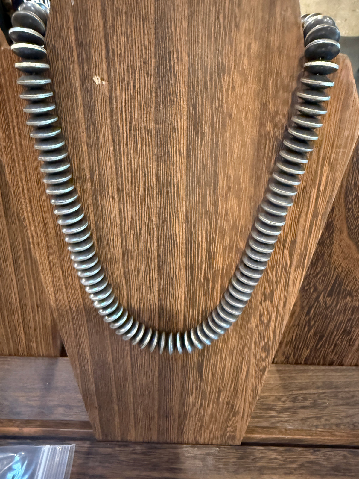 Saucer Desert Pearl Necklace in Silver Plated 12mm 20 Inch