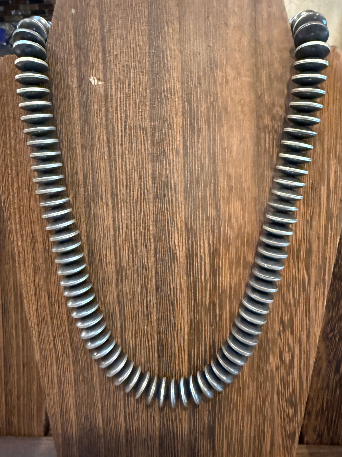 Saucer Desert Pearl Necklace in Silver Plated 12mm 20 Inch