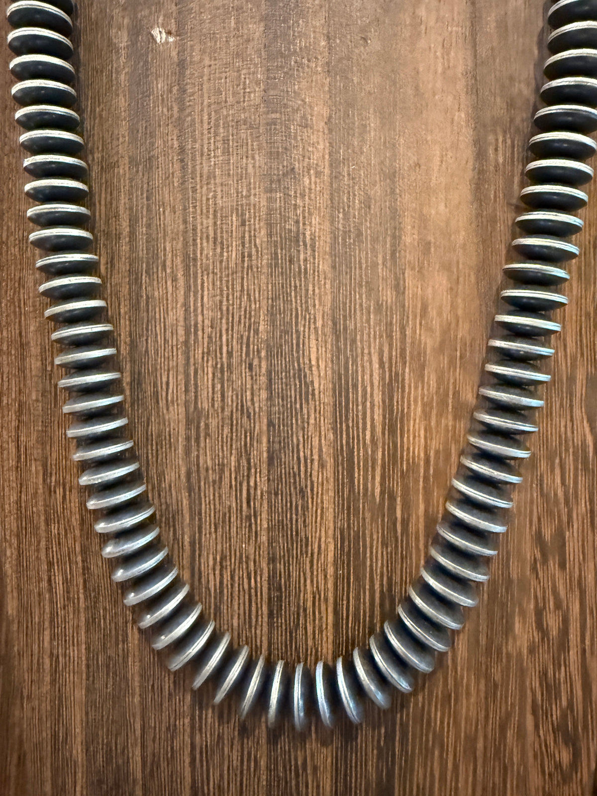 Saucer Desert Pearl Necklace in Silver Plated 12mm 20 Inch