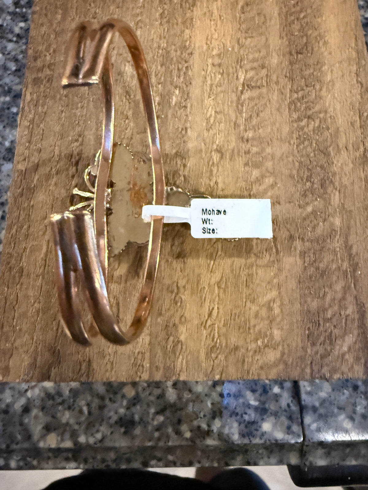 Mohave Turquoise Gemstone Dragon Fly Genuine Copper Flex Wide Cuff Bracelet