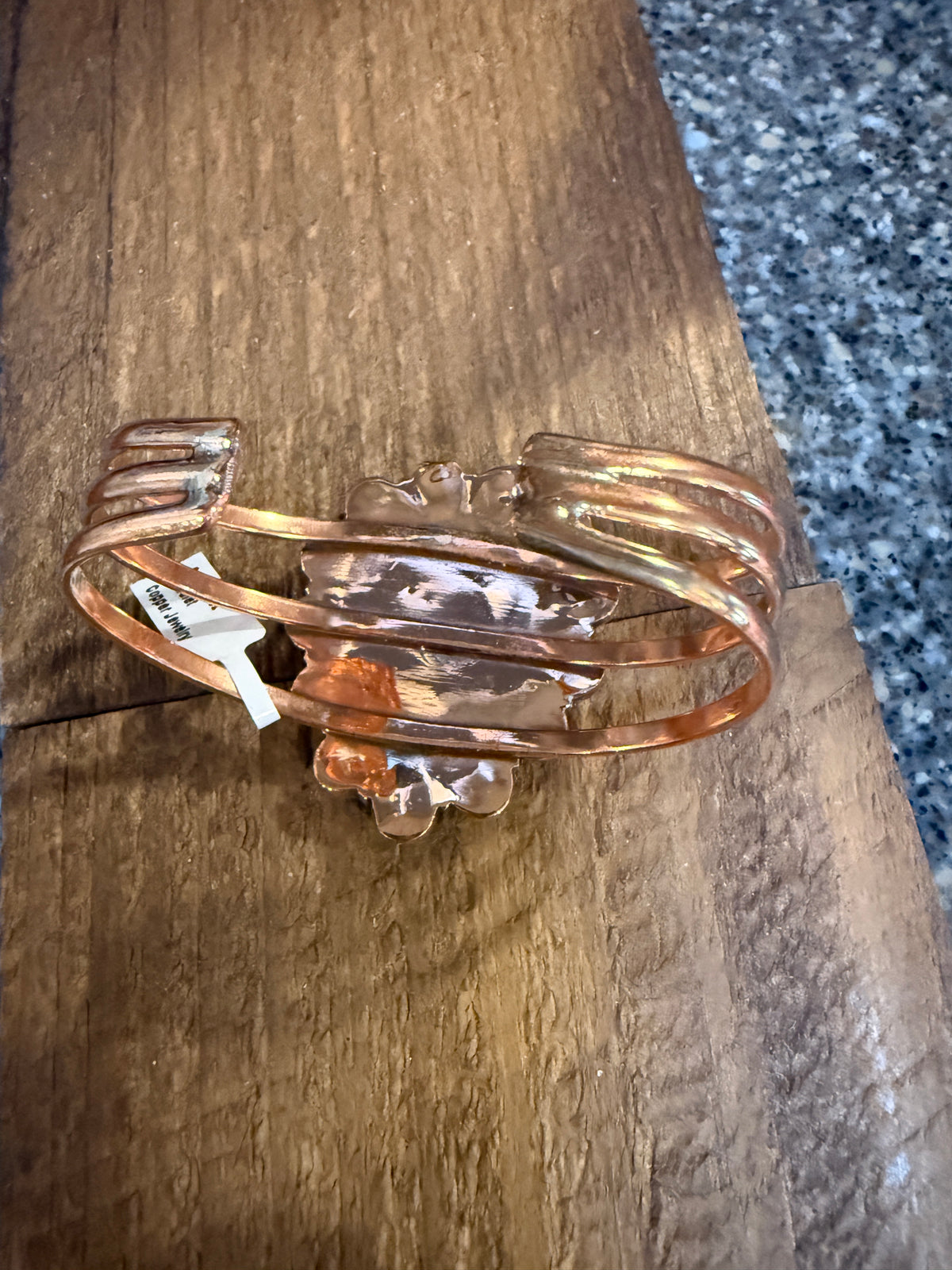 Wild Horse Dahlia and Variscite Gemstone Wide Cuff FLEX Bangle and Statement Adjustable Ring Set