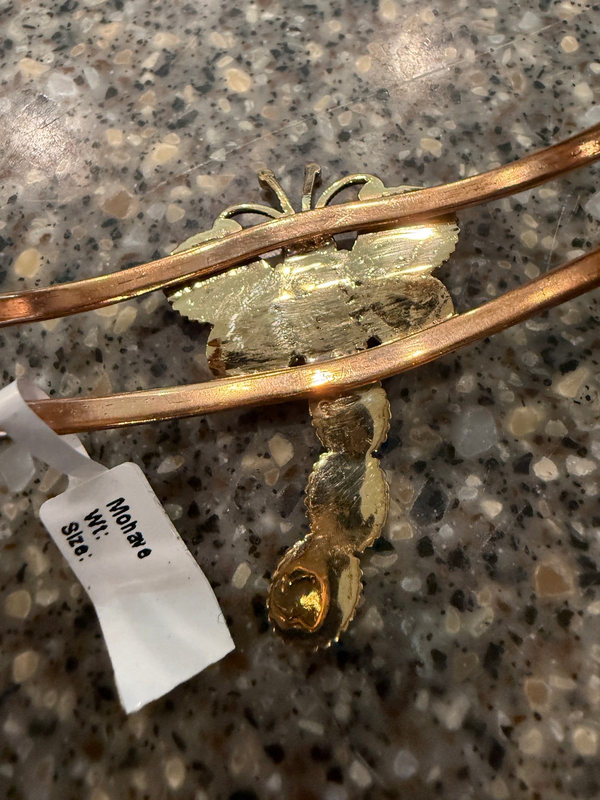 Mohave Turquoise Gemstone Dragon Fly Genuine Copper Flex Wide Cuff Bracelet