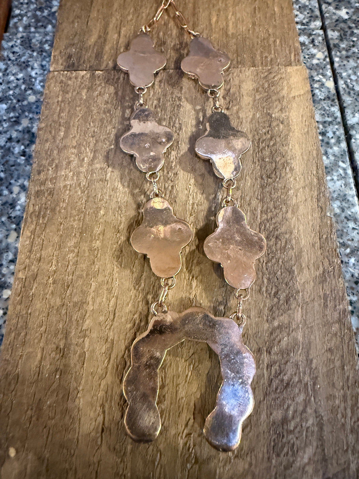 Purple Amethyst and Moonstone Paper Clip Chain Lariat Necklace in Genuine Copper
