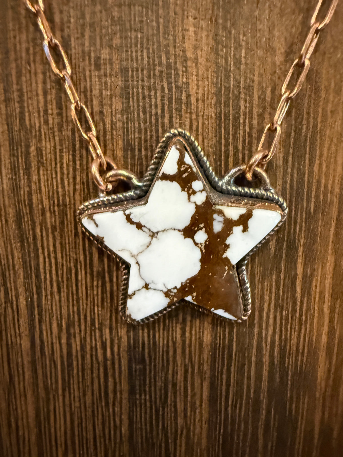 Wild Horse Dahlia Star Necklace and Wild Horse Desert Pearl Rondell Necklace Gift Set in Genuine Copper