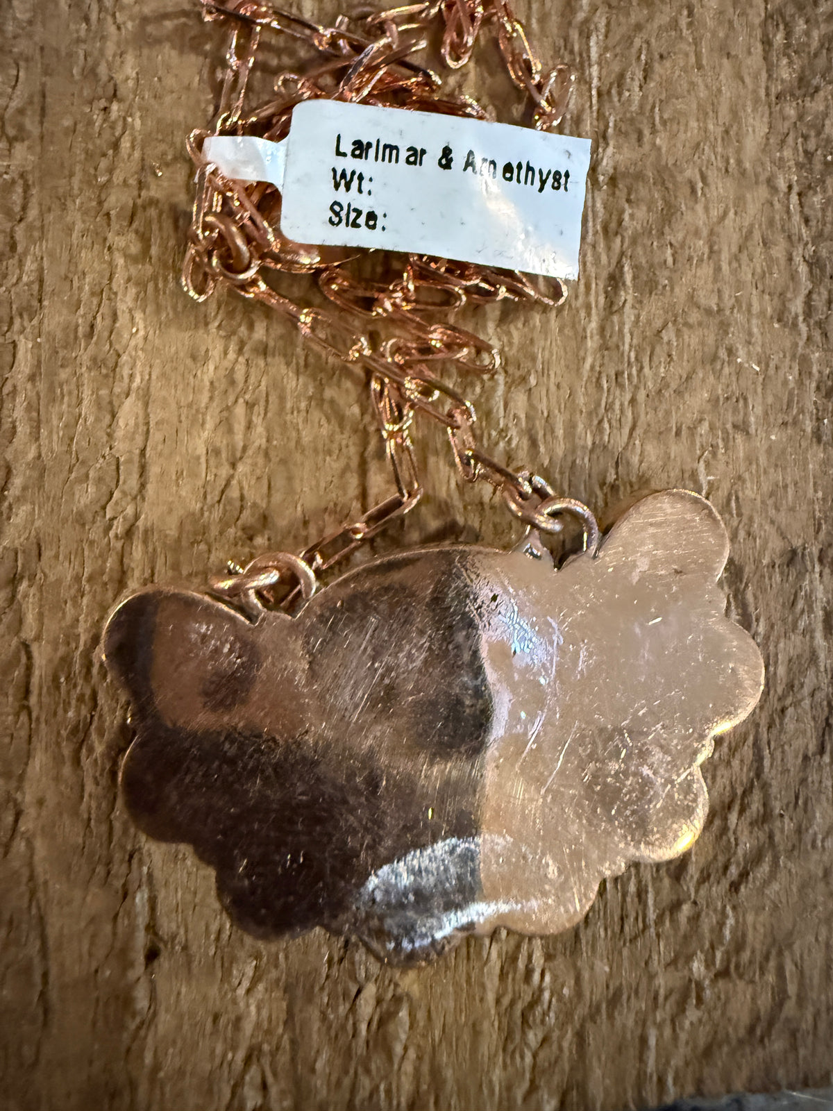 Larimar and Amethyst Necklace Layered with Totum Saucer Pearl Necklace Gift Set In Genuine Copper