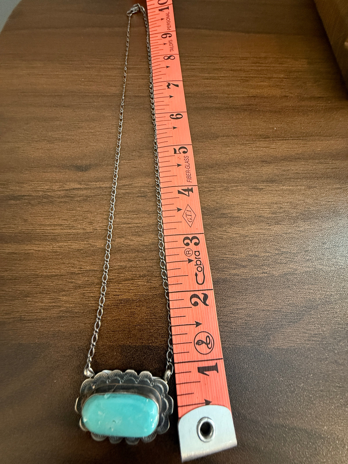 Native Signed Scott Skeets Handmade White Water Chain Necklace in Sterling Silver