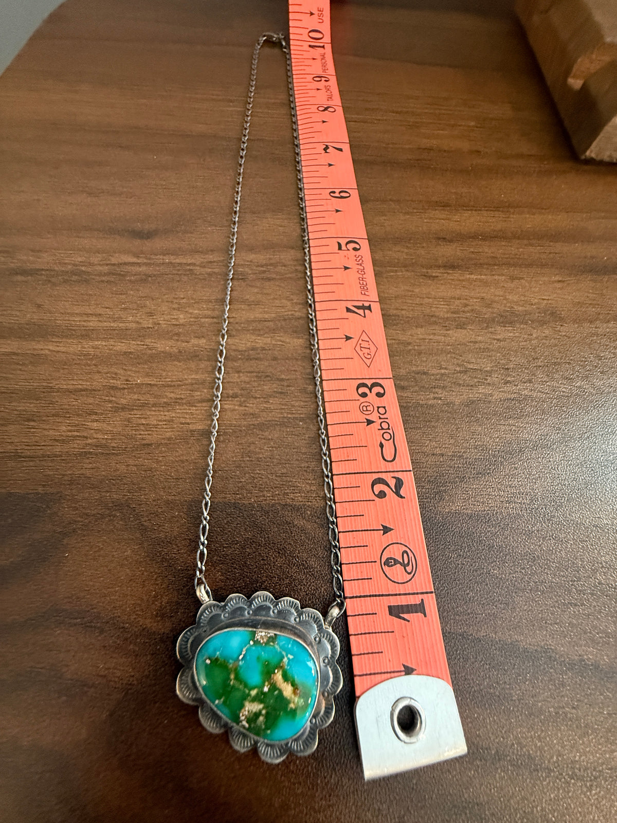 Native Signed Scott Skeets Sonoran Gold Chain Necklace in Sterling Silver