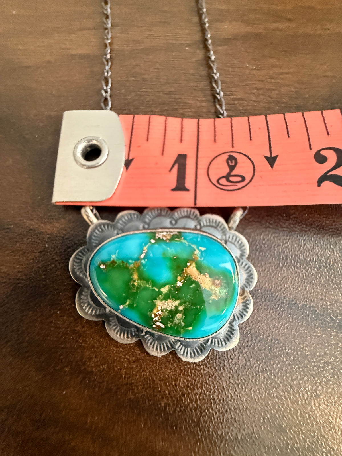 Native Signed Scott Skeets Sonoran Gold Chain Necklace in Sterling Silver