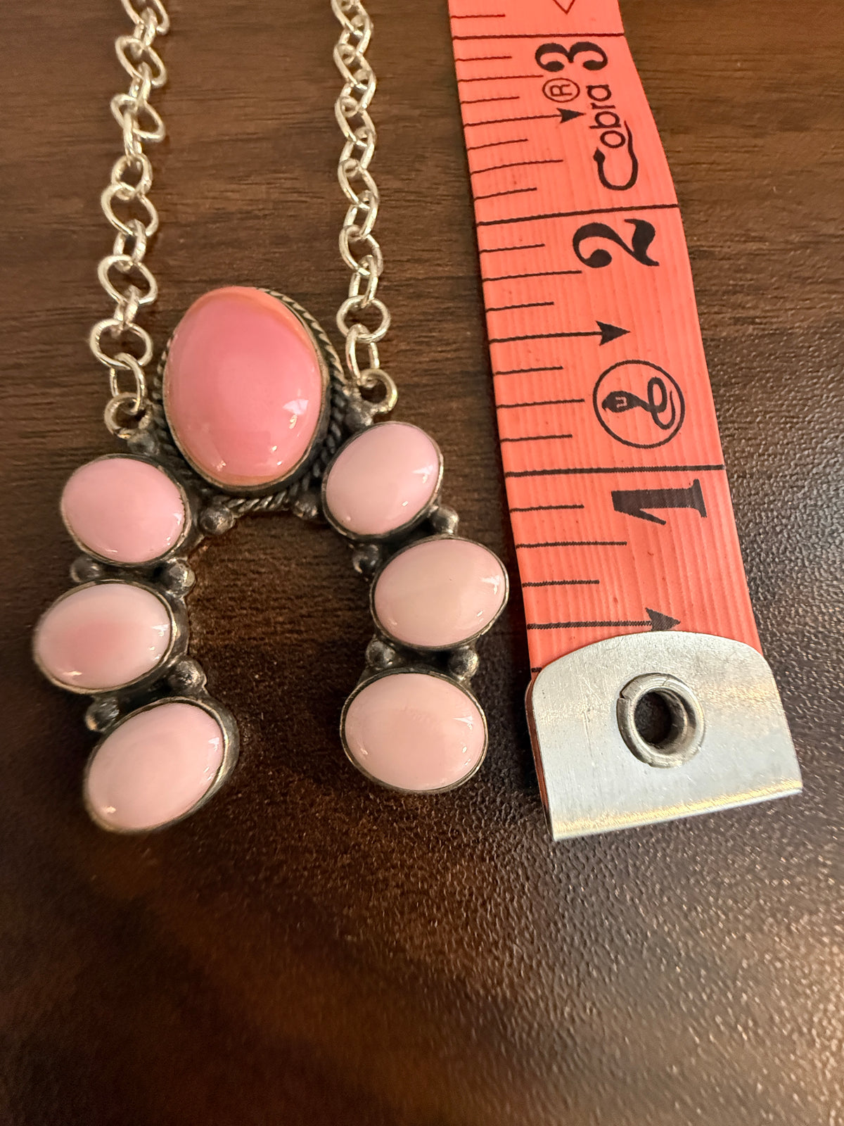 Queen Pink Conch Nadja Chain Pendant Necklace in Sterling Silver 18 Inch Chain