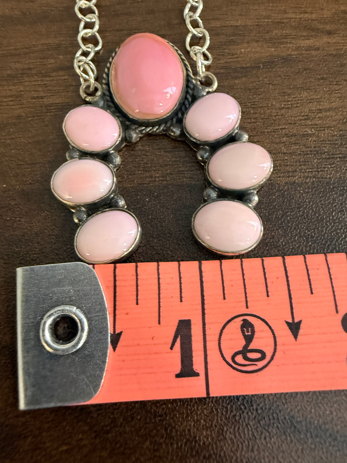Queen Pink Conch Nadja Chain Pendant Necklace in Sterling Silver 18 Inch Chain