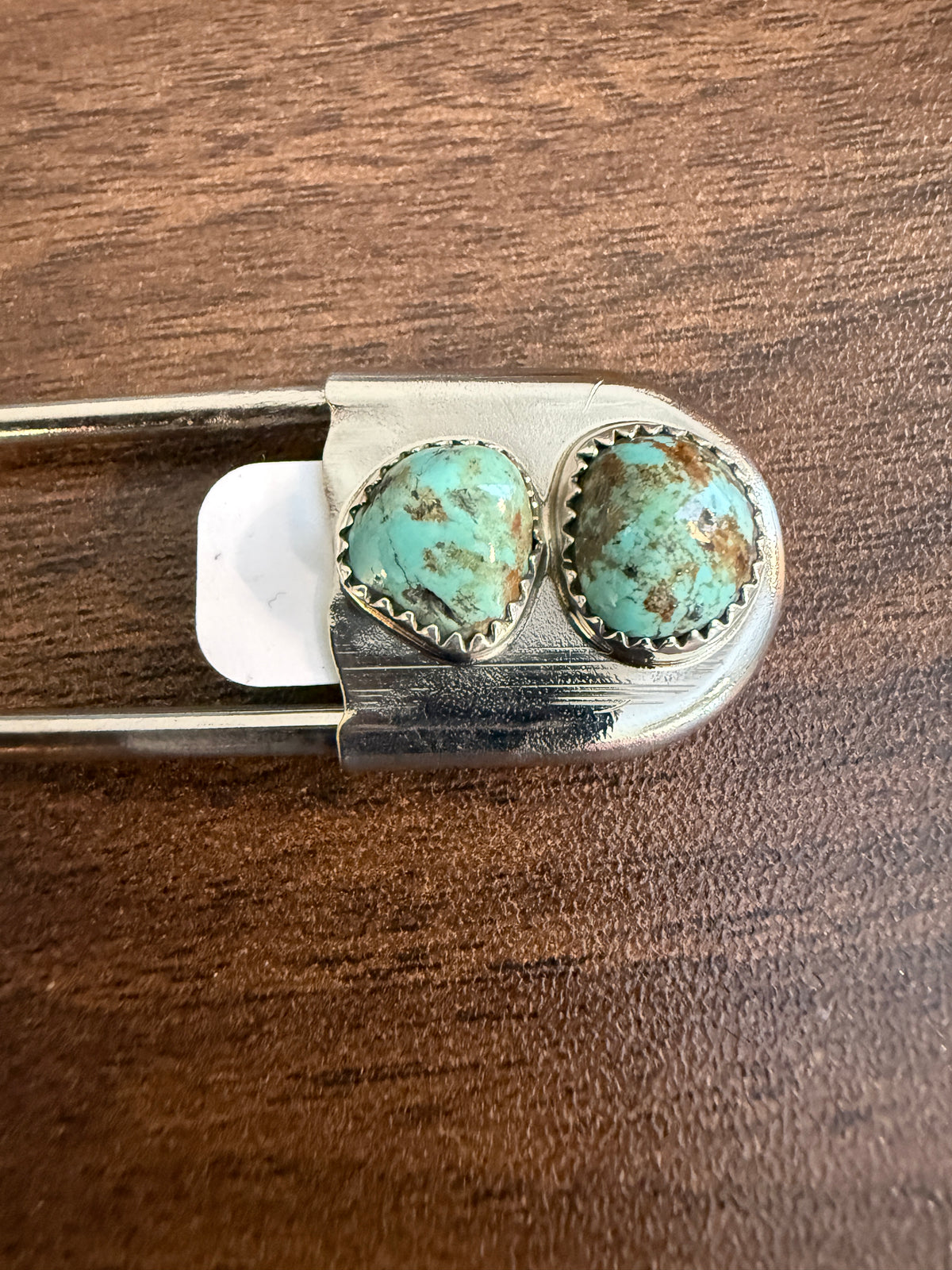 Navajo Handmade Dorothy Yazzie Royston Turquoise Keychain in Sterling Silver