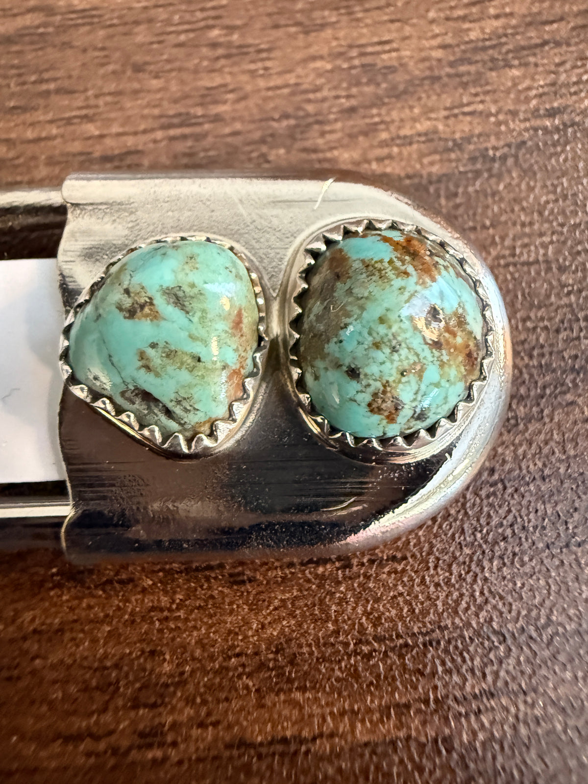 Navajo Handmade Dorothy Yazzie Royston Turquoise Keychain in Sterling Silver