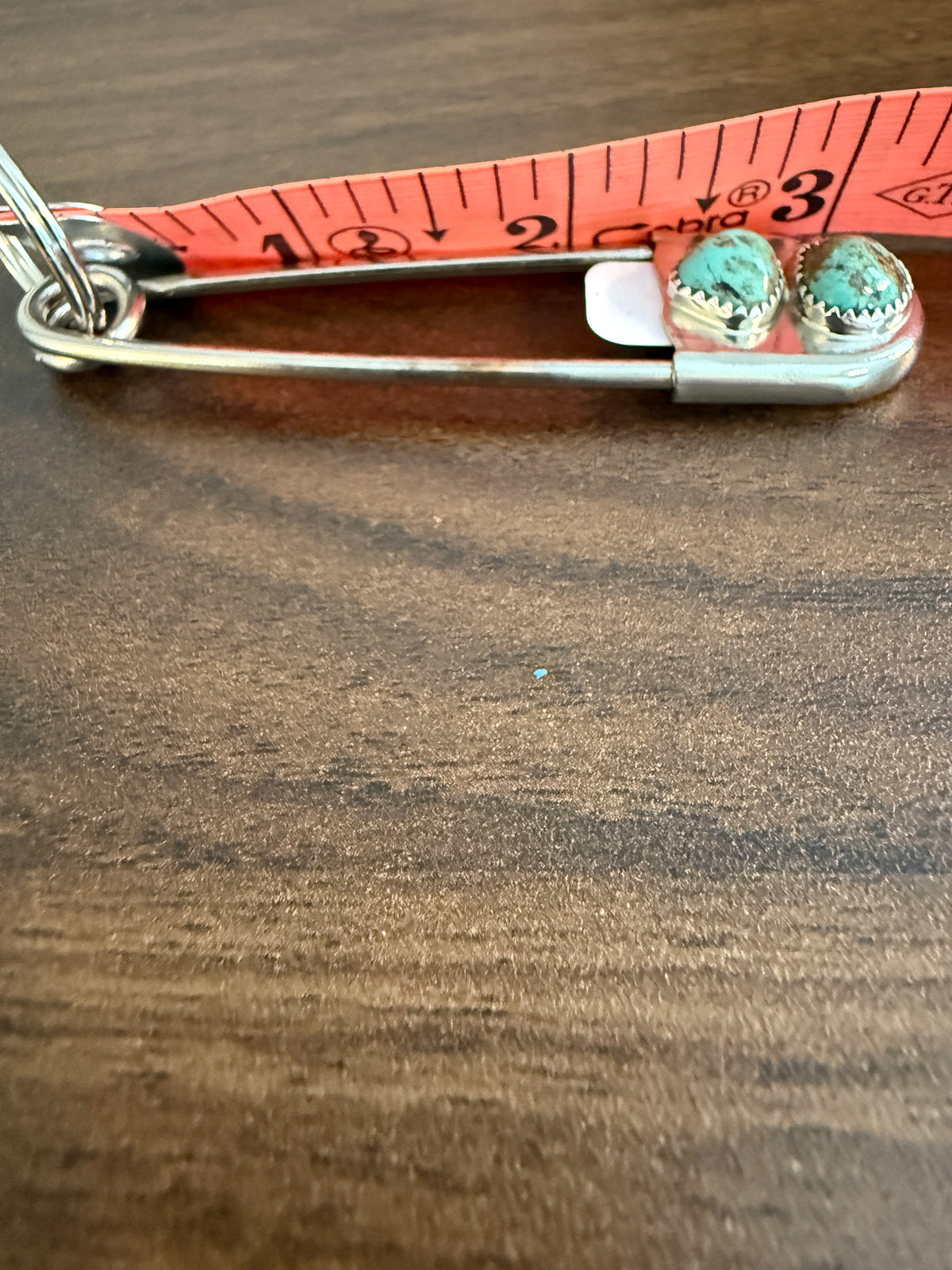 Navajo Handmade Dorothy Yazzie Royston Turquoise Keychain in Sterling Silver