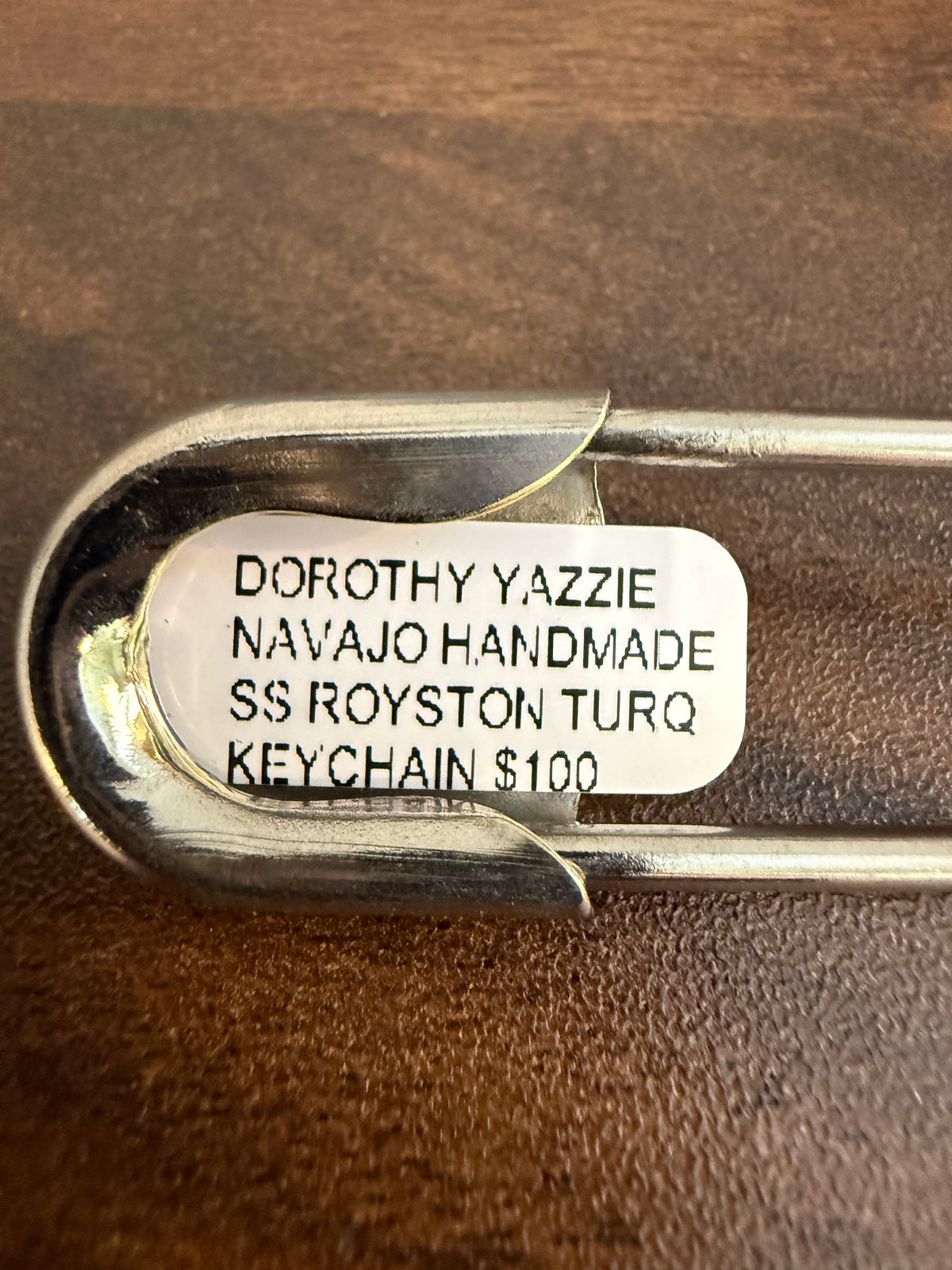 Navajo Handmade Dorothy Yazzie Royston Turquoise Keychain in Sterling Silver