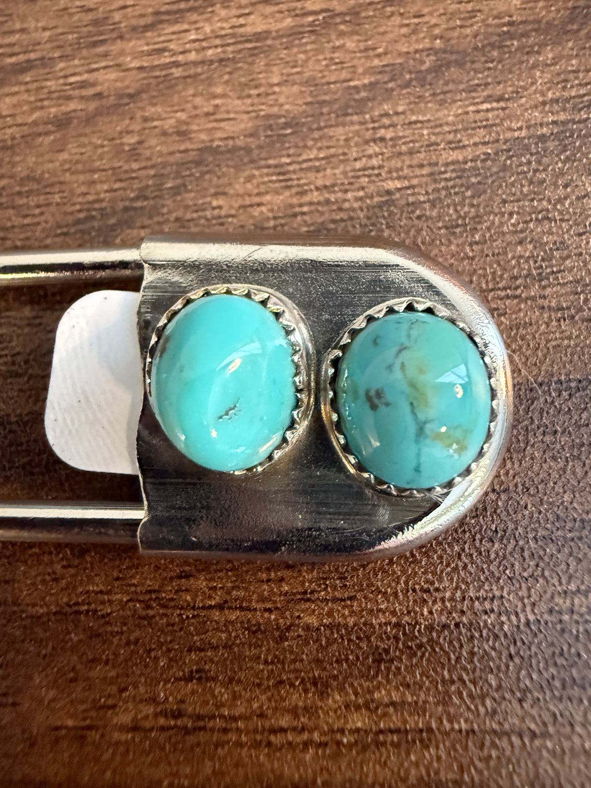 Navajo Handmade Dorothy Yazzie Royston Turquoise Keychain in Sterling Silver