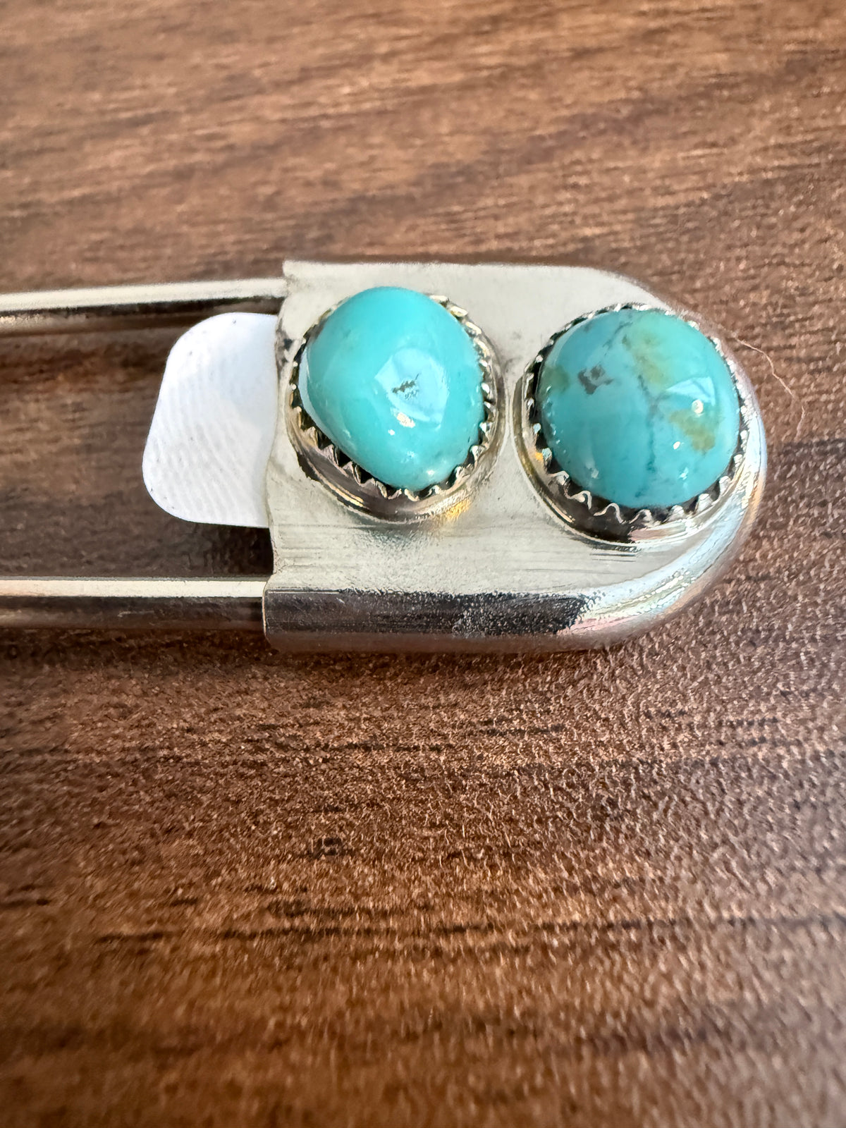 Navajo Handmade Dorothy Yazzie Royston Turquoise Keychain in Sterling Silver