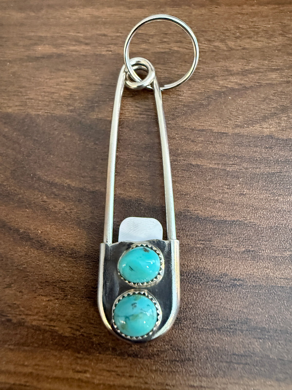 Navajo Handmade Dorothy Yazzie Royston Turquoise Keychain in Sterling Silver