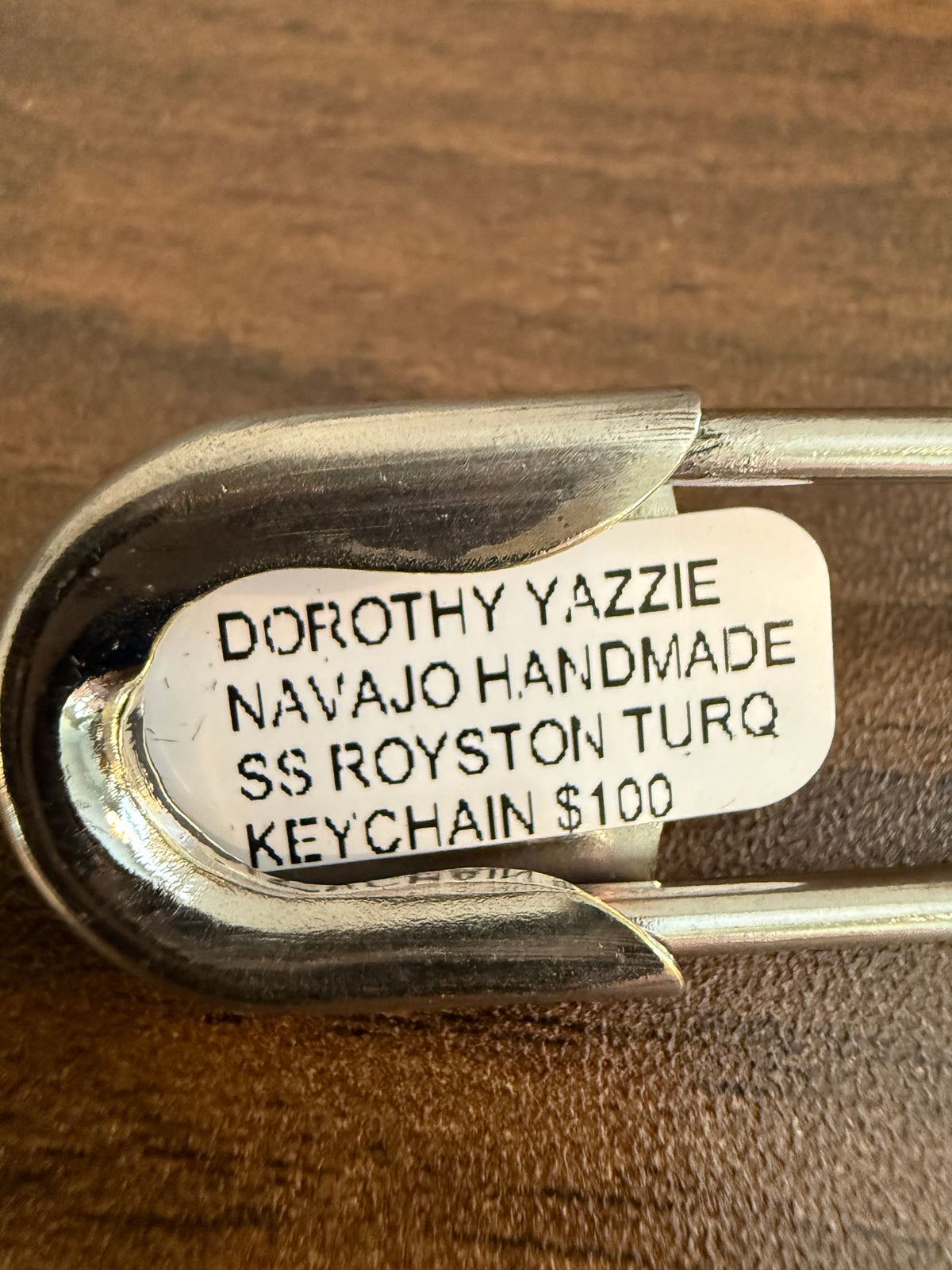 Navajo Handmade Dorothy Yazzie Royston Turquoise Keychain in Sterling Silver