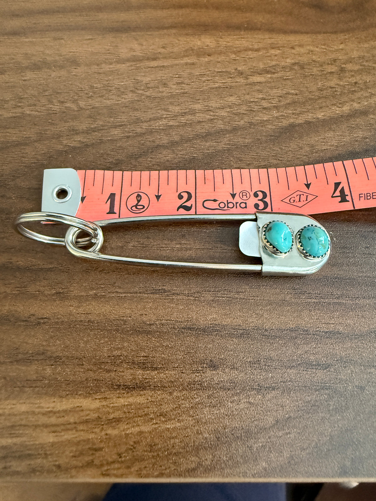 Navajo Handmade Dorothy Yazzie Royston Turquoise Keychain in Sterling Silver